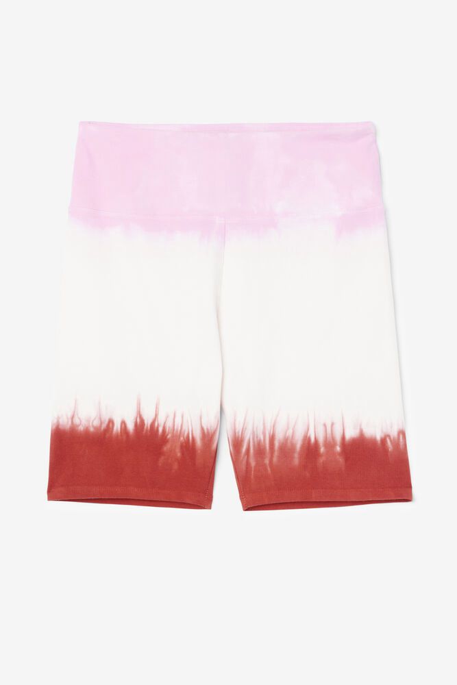 Fila Shorts Womens White/Red/Pink - Taima Tie Dye Bike - Philippines 6142937-EQ